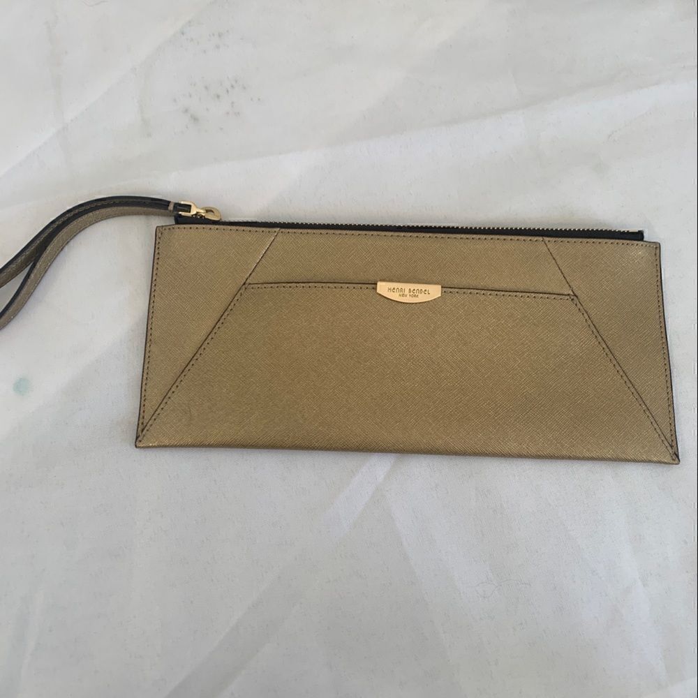 Henri Bendel West 57th Travel Pouch Wristlet - Gold